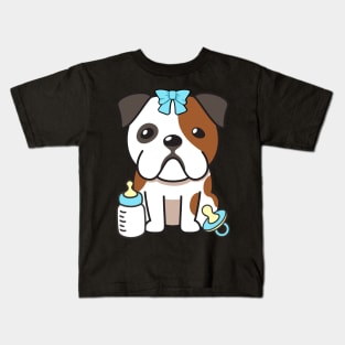 Cute bulldog is a baby Kids T-Shirt